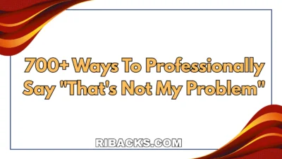 That's Not My Problem