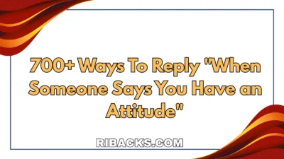 When someone says “You have an attitude,”