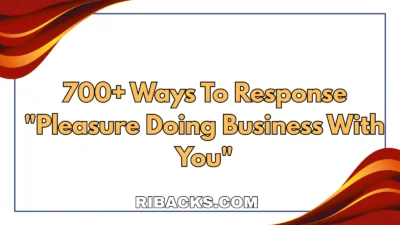 Pleasure Doing Business With You