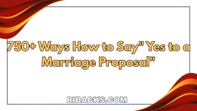 Yes to a Marriage Proposal