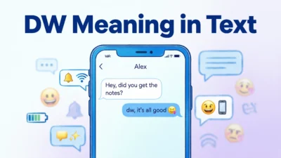 what does dw mean in text